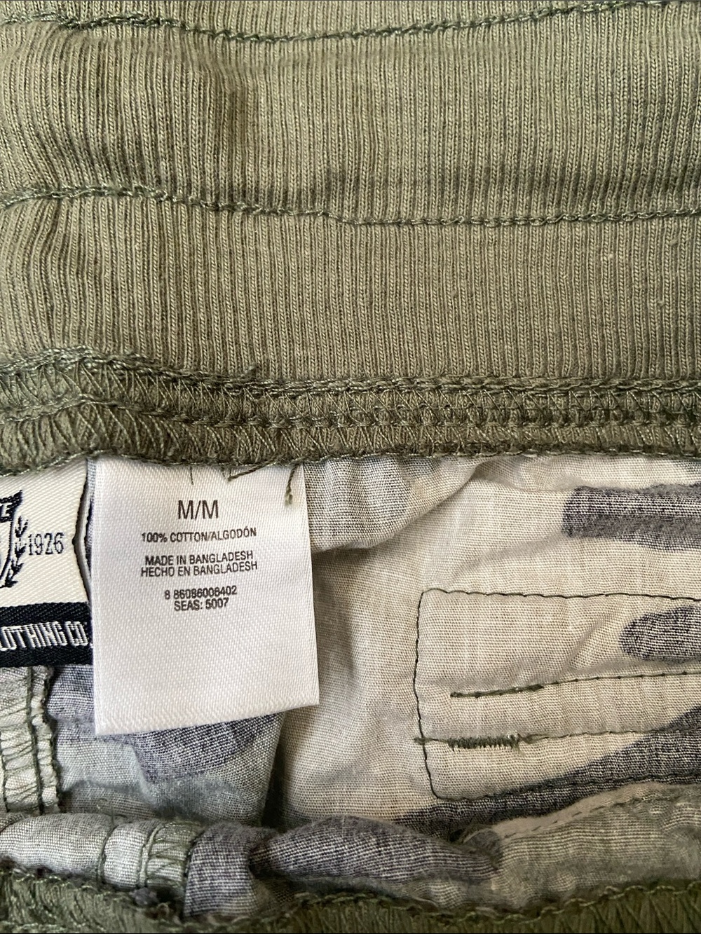 CAMO CARGO STRAIGHT PANTS WIDE ELASTIC BAND DRAWSTRINGS ADJUSTABLE ROLL-UP PANTS - Picture 8 of 13
